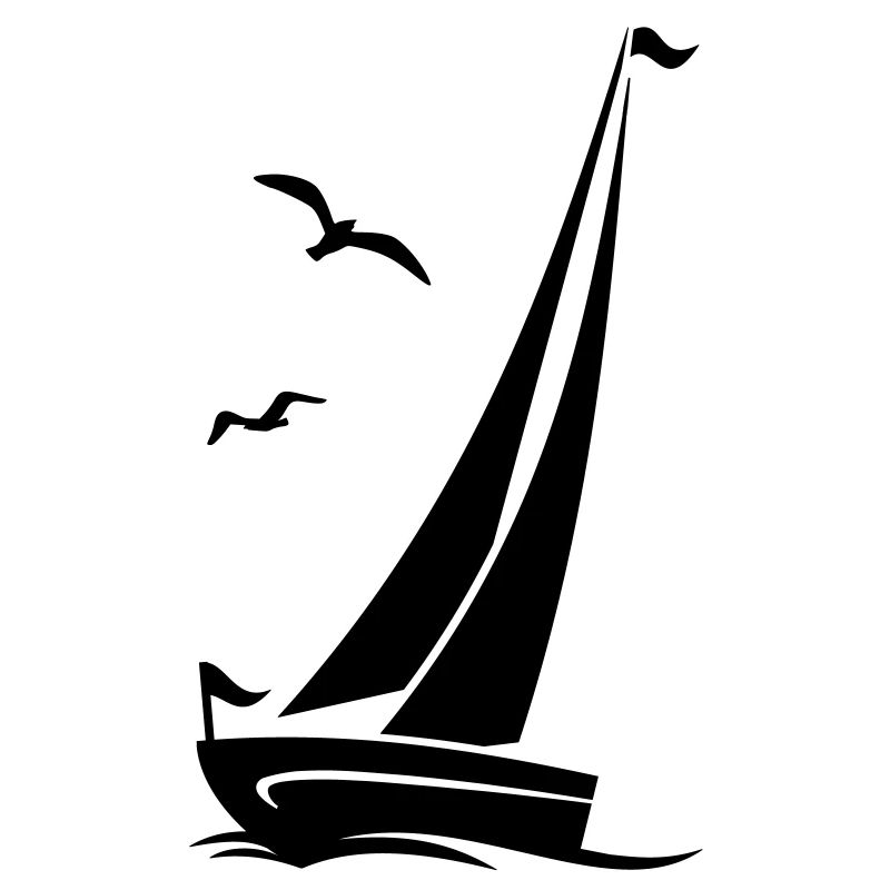 Schiffe - Segelboot Vögel