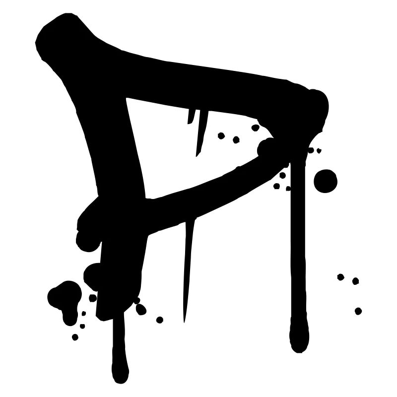 Graffiti P tombe Farbklex spray