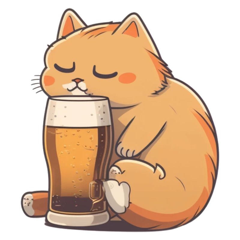 Süsse Katze mit Bier