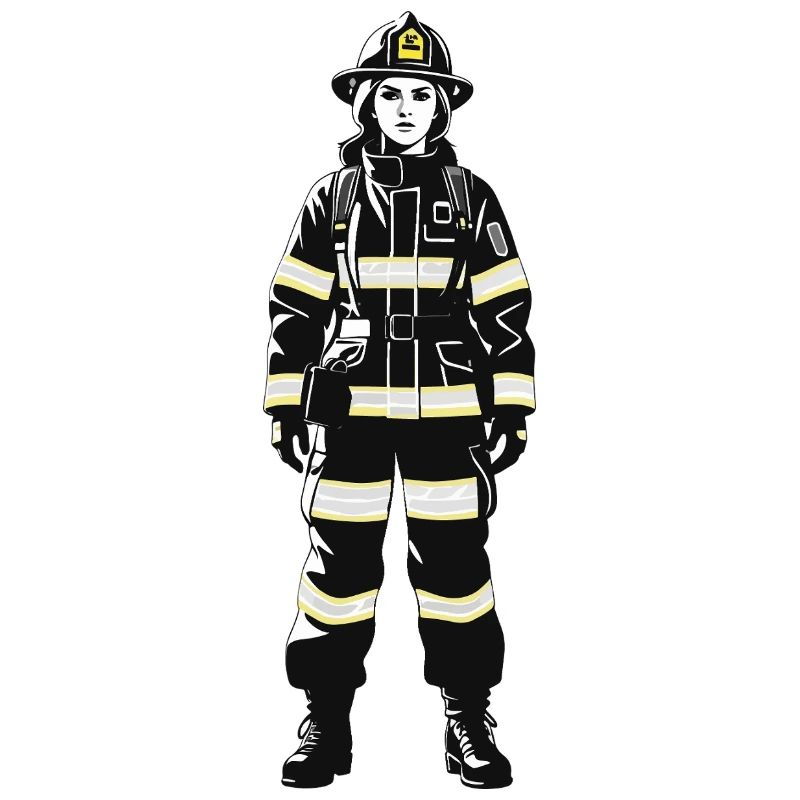 Feuerwehrfrau - Beruf Design Sticker