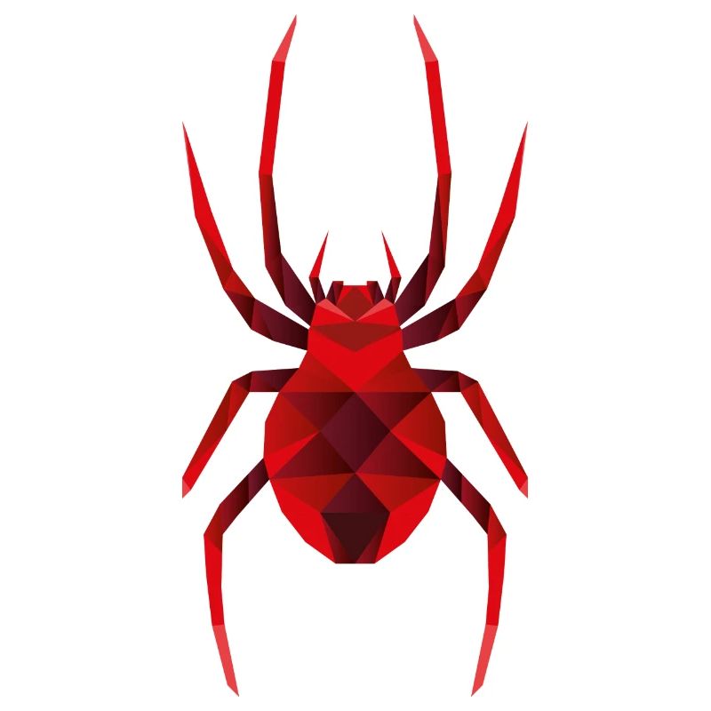 Rote Low Polygon Spinne