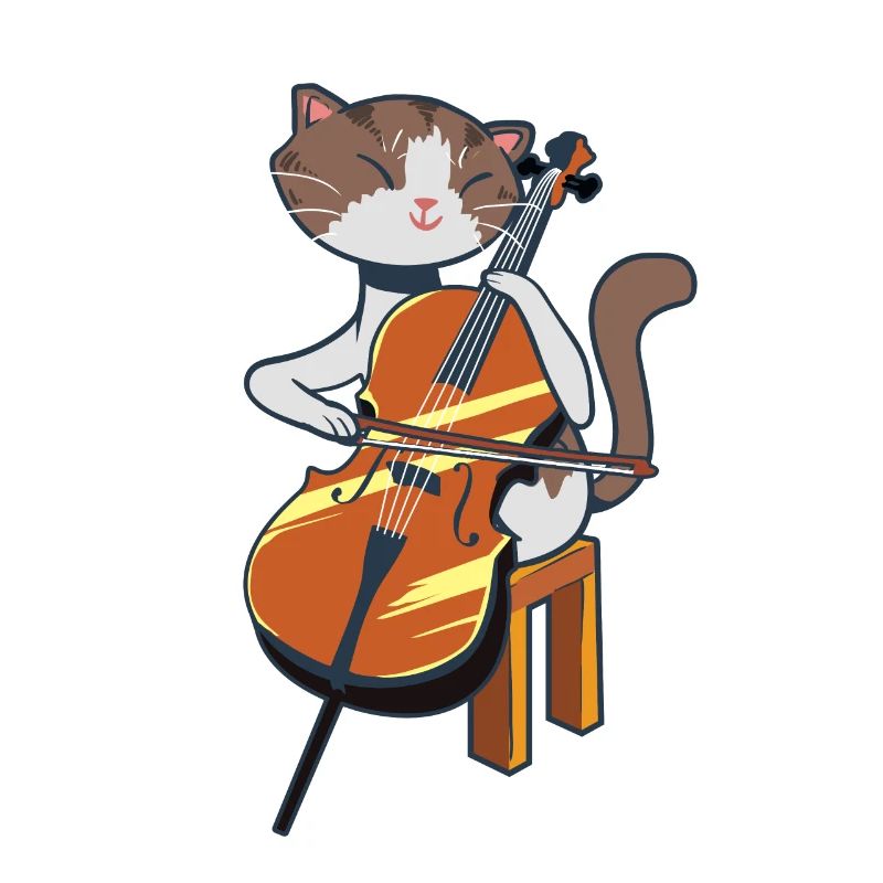 Un chat mignon joue du violoncelle pour violoncellistes