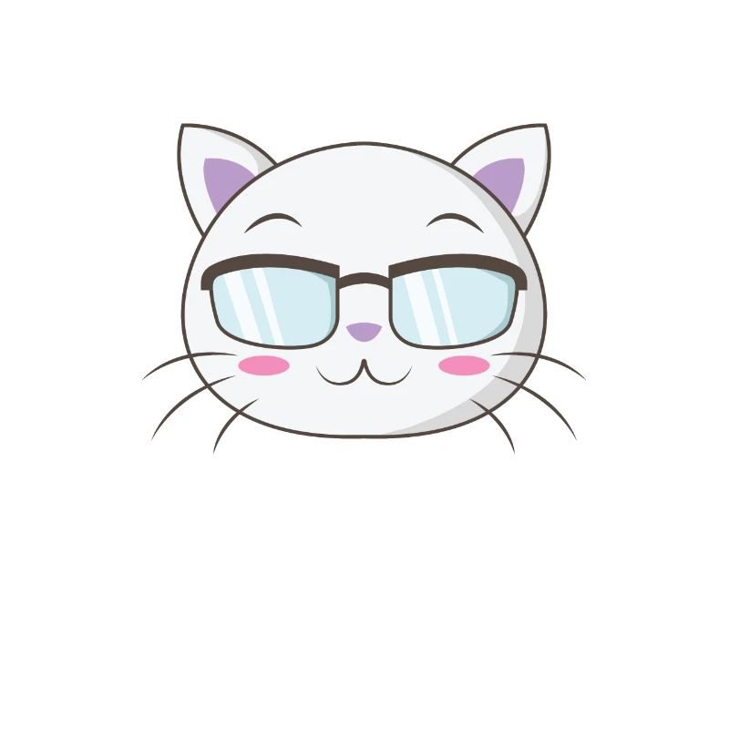 Nerd cat with nerd glasses