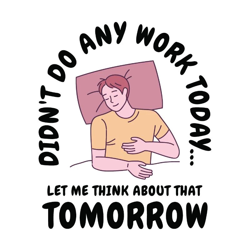Procrastinator Work Sleeping Line Art Dessin