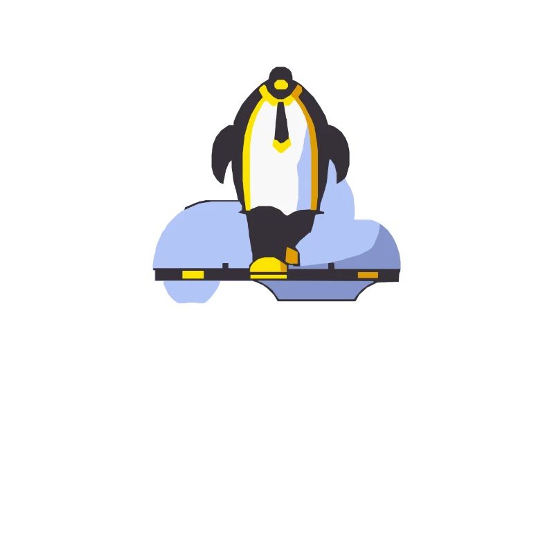 Running penguin with tie