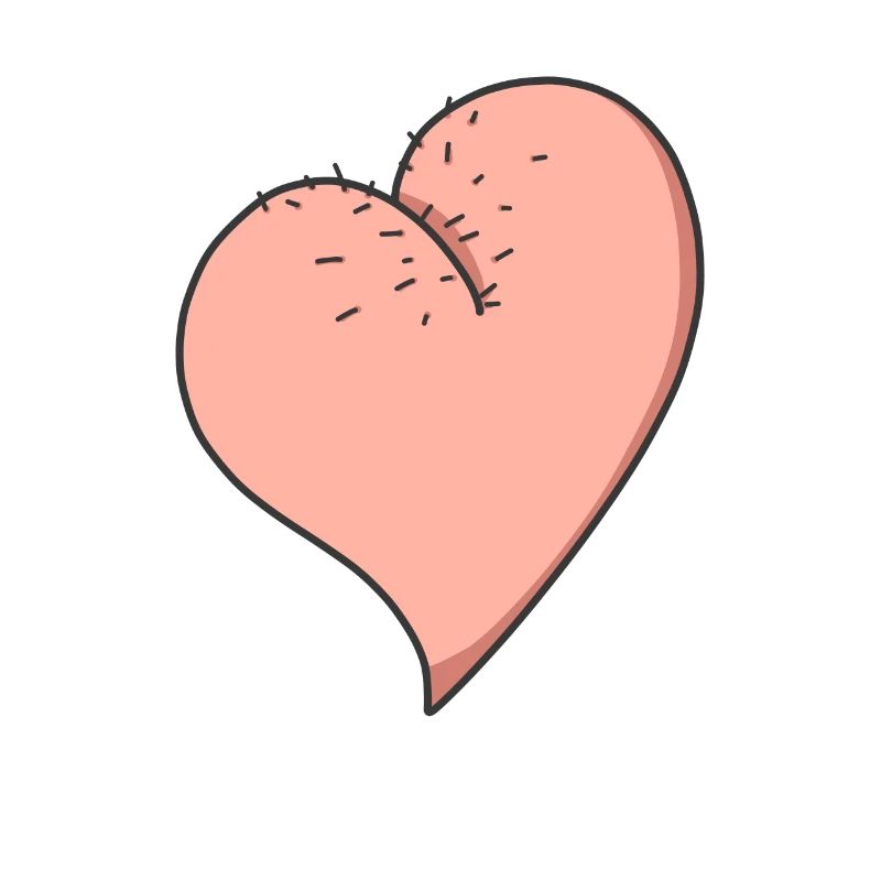 Hairy butt funny heart shaped ass