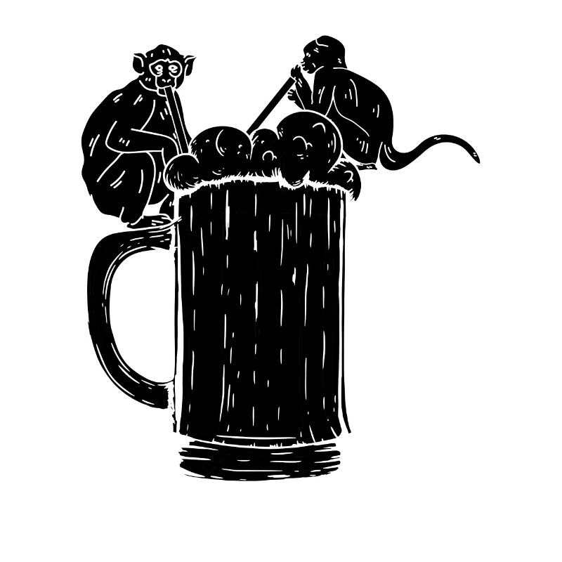 Singes orangs-outans avec de la bière - Funny Monkey