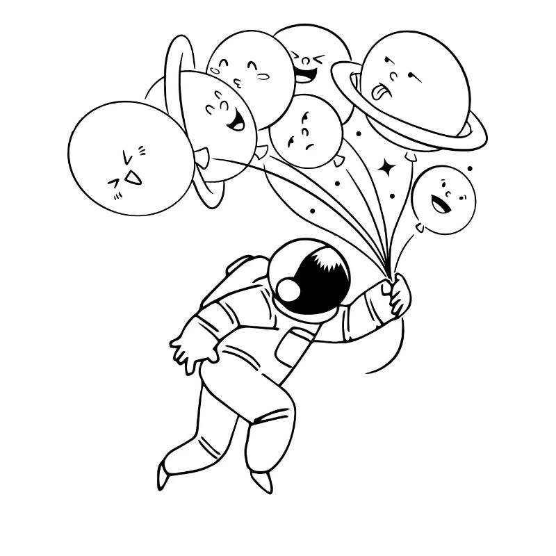 Solar System Planets - Aerospace Funny Astronaut