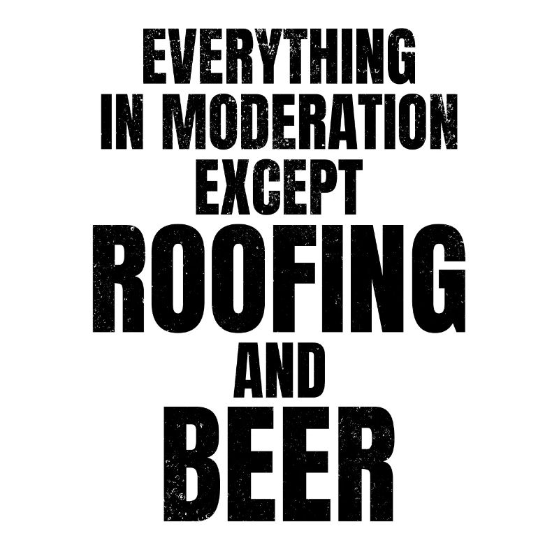 Everything In Moderation Except Roofing And Beer -