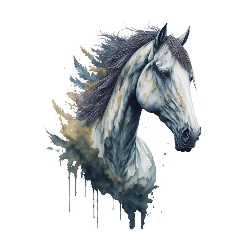 Anmutiges elegantes Aquarell Pferd