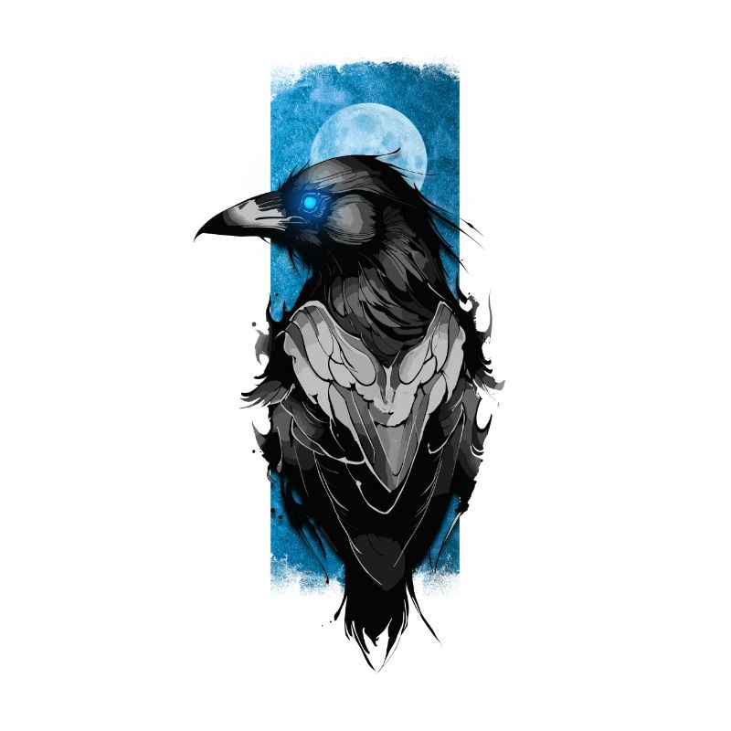 Lunar Messenger: Raven on Moonlit Night