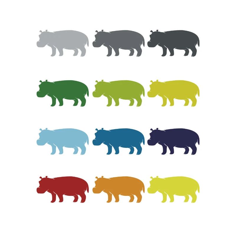 Neon Pop Art Retro Hippo Flusspferd Geschenkidee