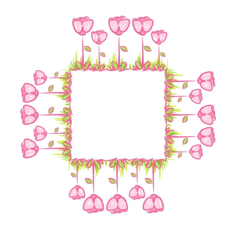 square frame flowers natural square