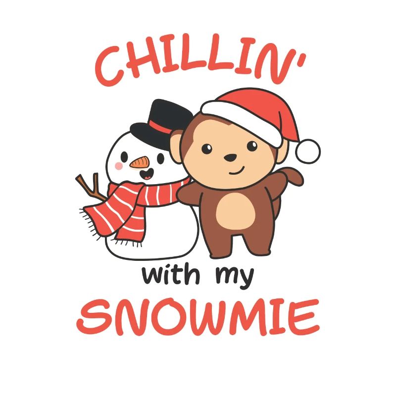 Monkey Chillin with my snowmie snowman