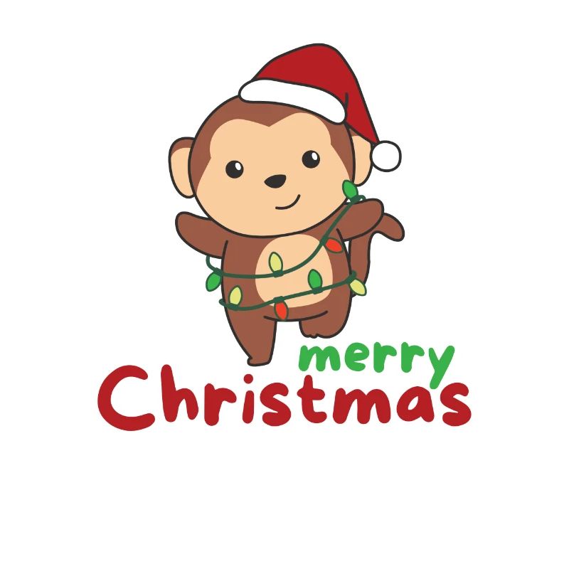 monkey merry christmas winter animals monkeys