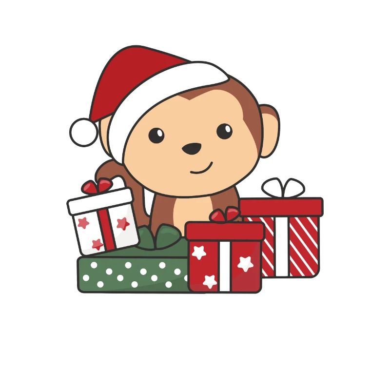 Monkey Christmas Gift Winter Animals Monkeys