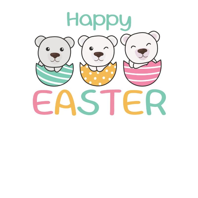 süße Eisbären zu Ostern mit Ostereiern Eisbär