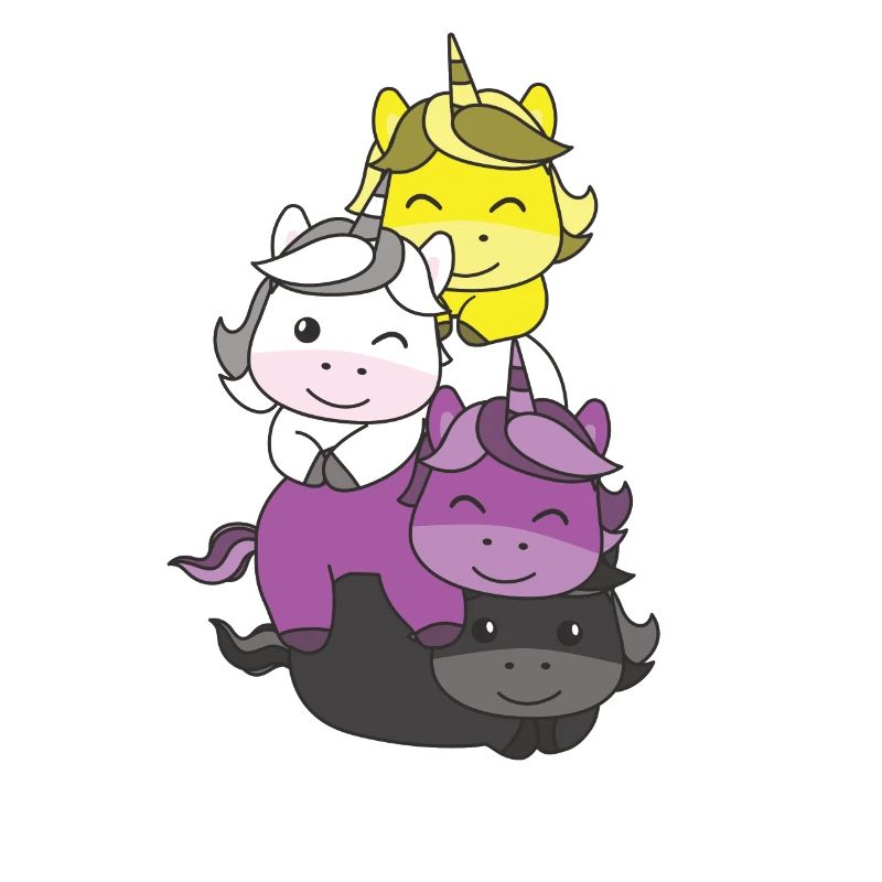 Nonbinary Flag Pride LGBTQ Cute Unicorn Stack
