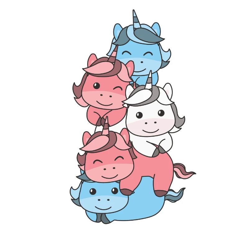 Transgender Flag Pride LGBTQ Cute Unicorn Stack