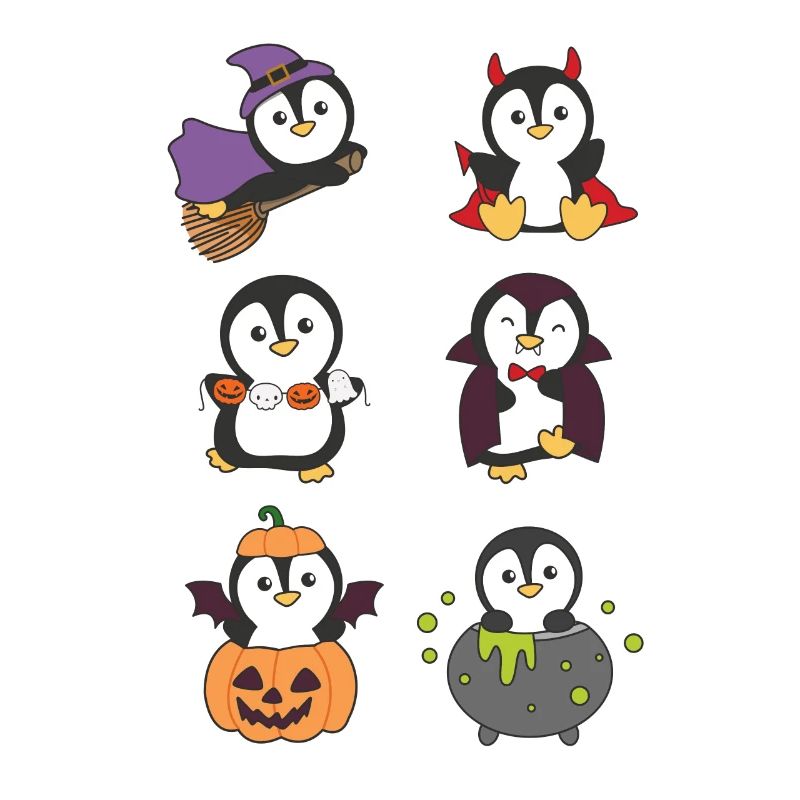 Pingouin Halloween Devil Pumpkin Vampire Costume
