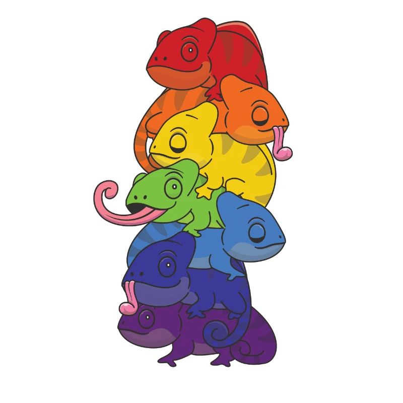 Rainbow Flag Pride LGBTQ Mignon Caméléon Pile