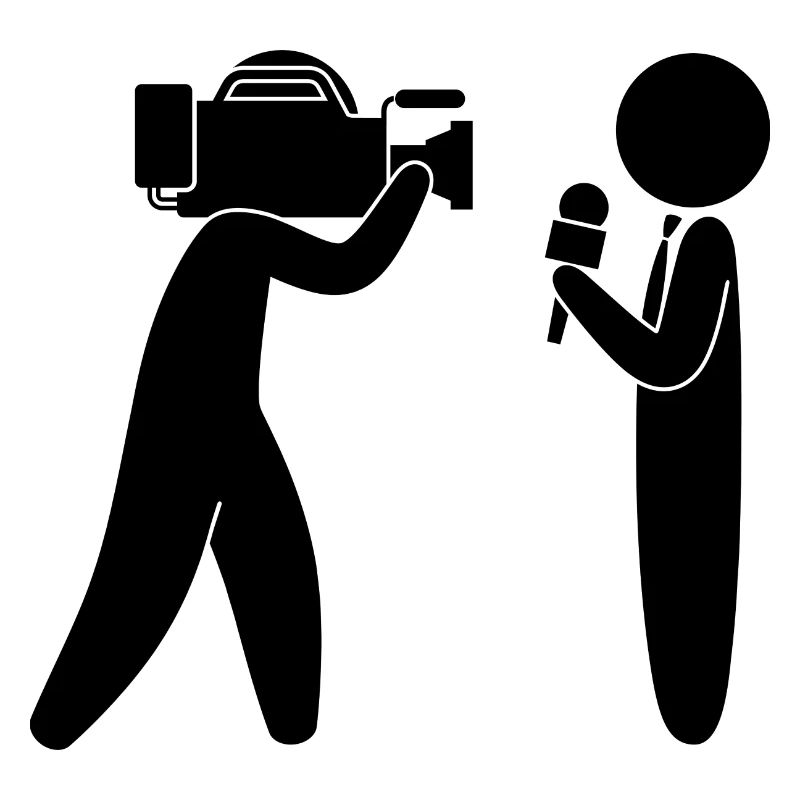 Reporter parle devant la caméra