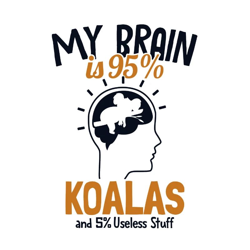 Mon cerveau est composé à 95% de Koalas Koalabear Eucalyptus Koala