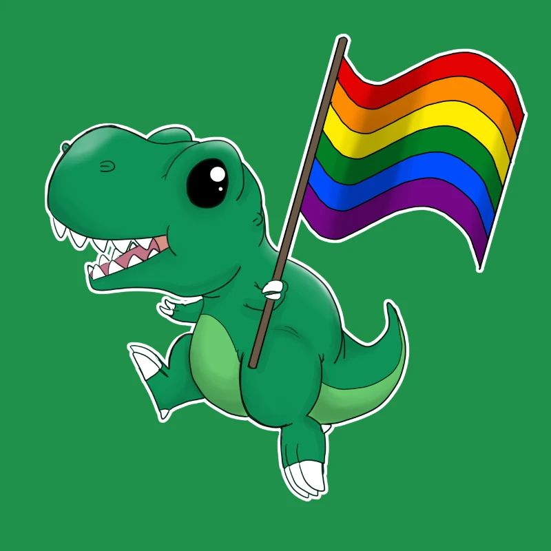 Rainbow Dinosaur T-Rex Pride