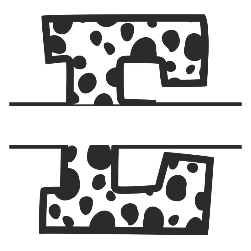 Letter e custom cow pattern