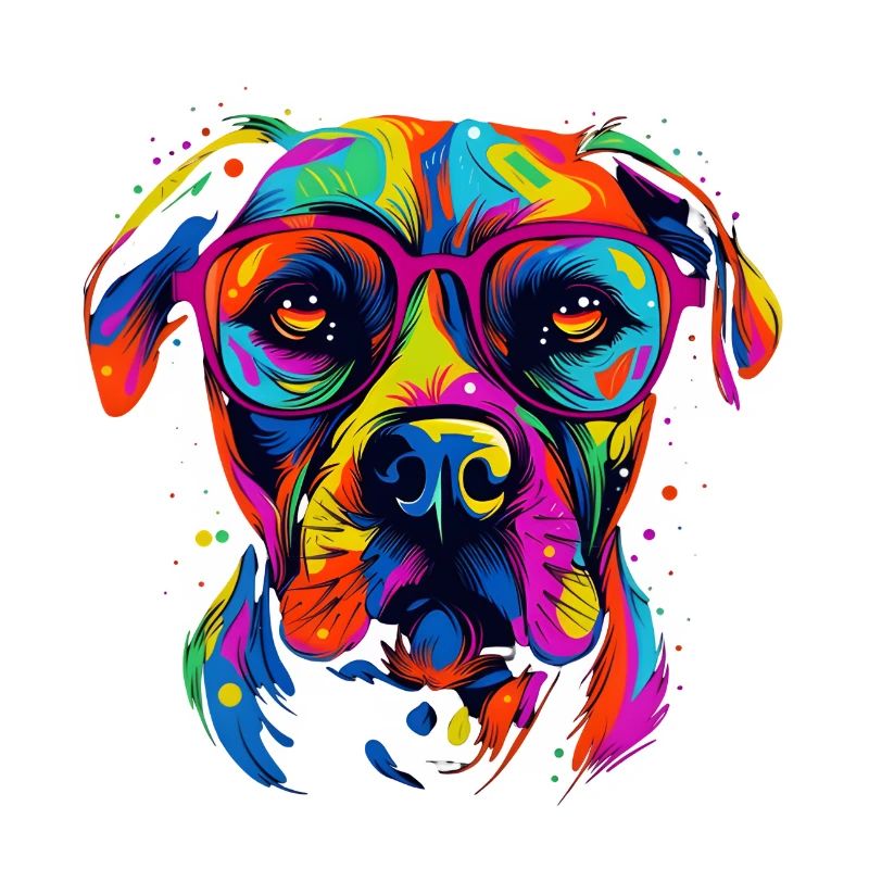 Hund mit Brille