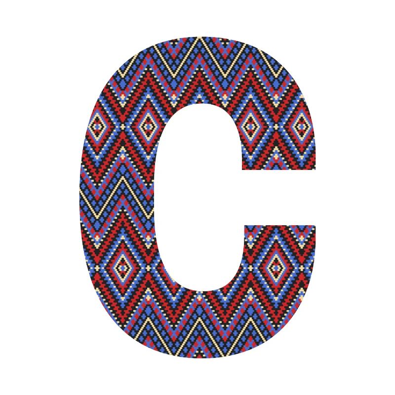 Monogram Letter C- geometric pattern