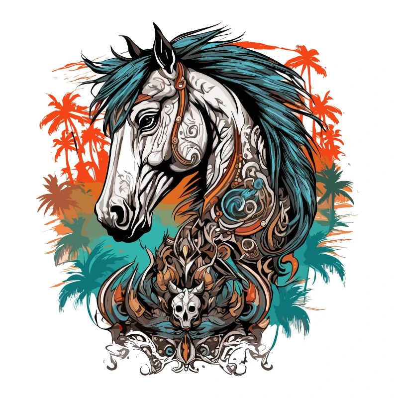 Tattoo / Tier / Kunst / cool / Comic / Pferd