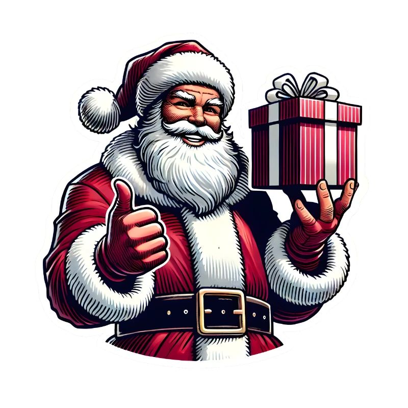 Weihnachtsmann mit Geschenk