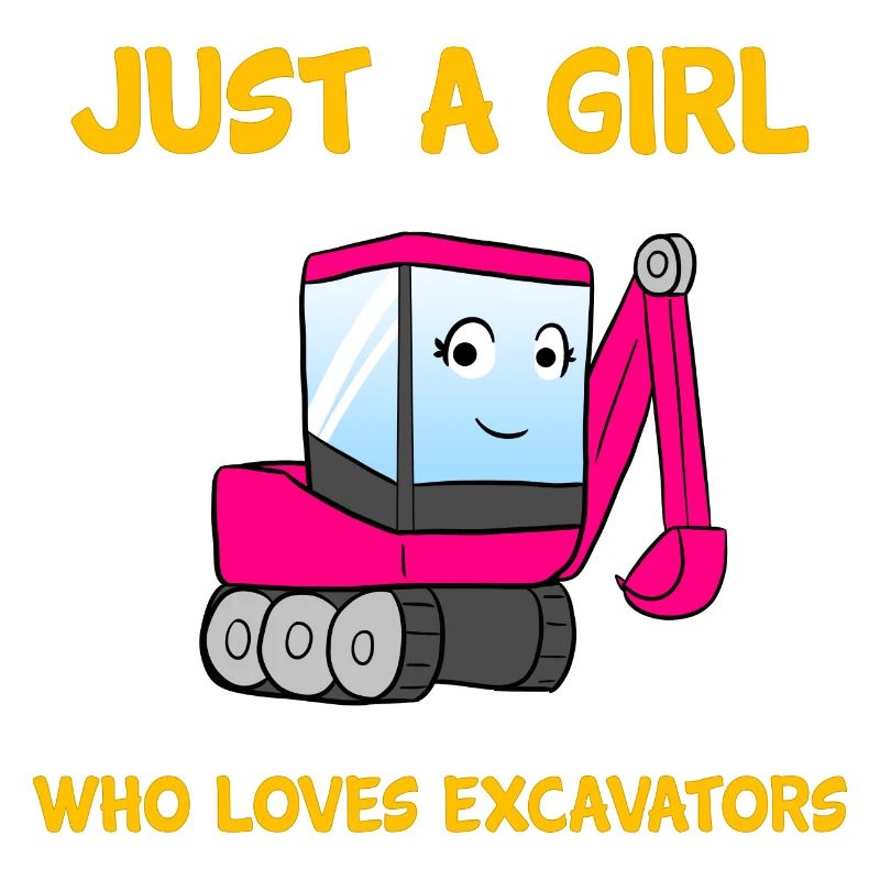 Excavator Construction Site Construction Worker Girl I Gift