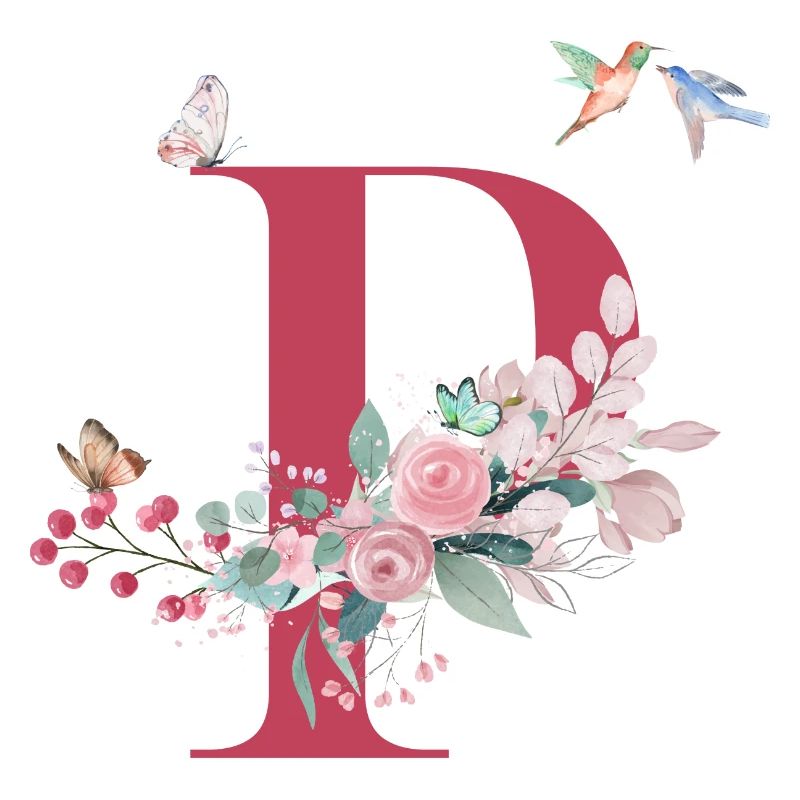 Buchstabe p floral - Geschenkidee
