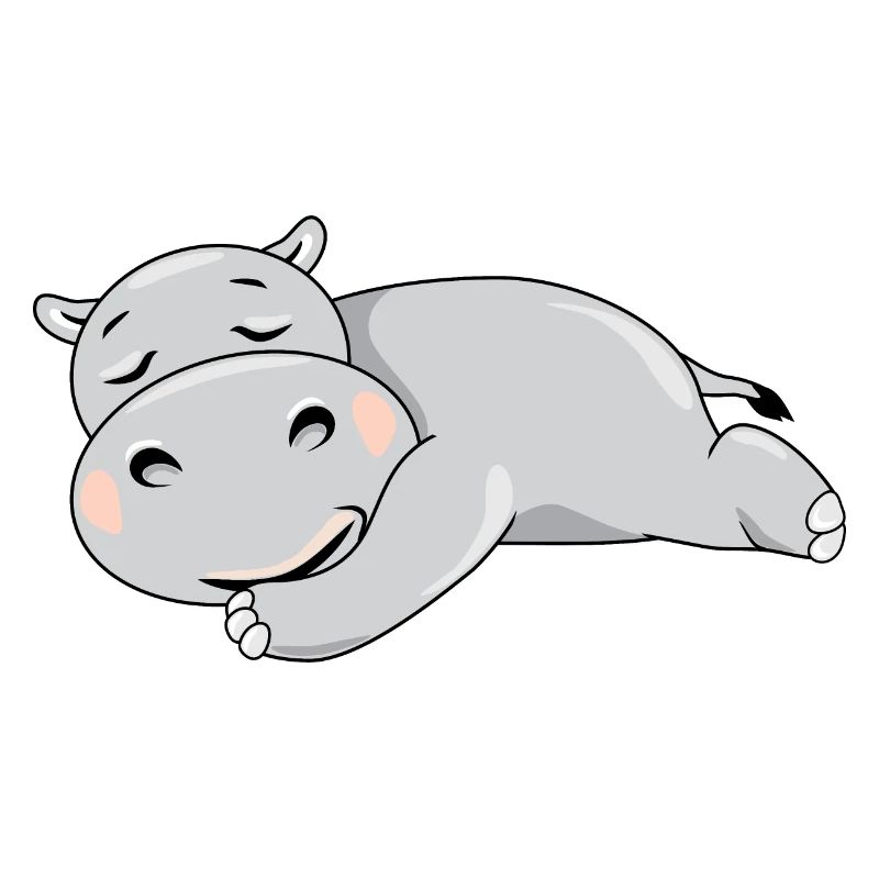 Cute sleeping hippo