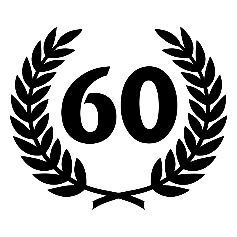 Couronne de laurier et le numéro (60)