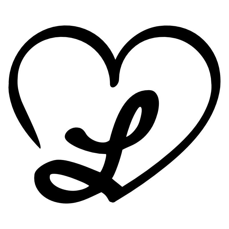 Liebe Buchstabe L mit Herz