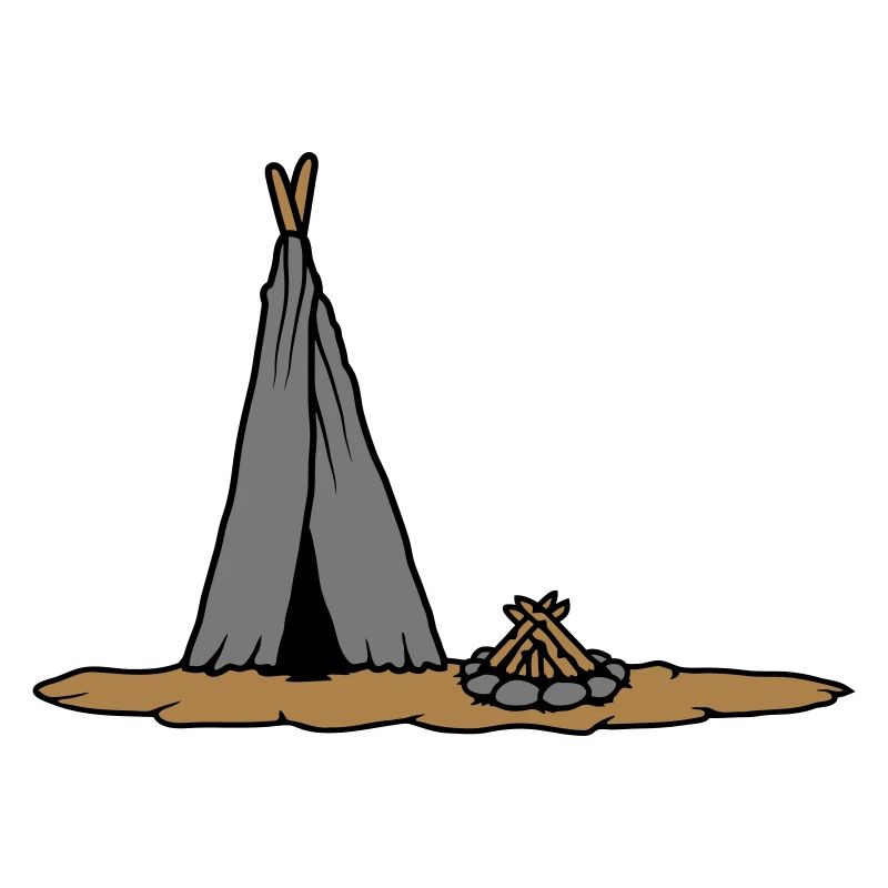 Conception de tente primitive de feu de camp