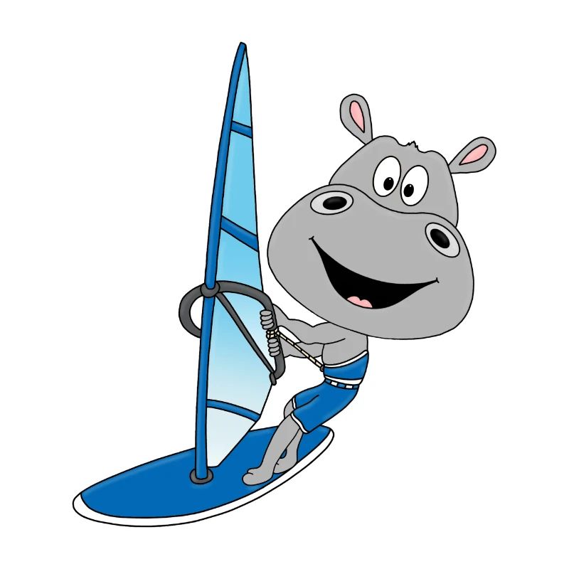 NILPFERD - HIPPO - FLUSSPFERD - WINDSURFER - TIER