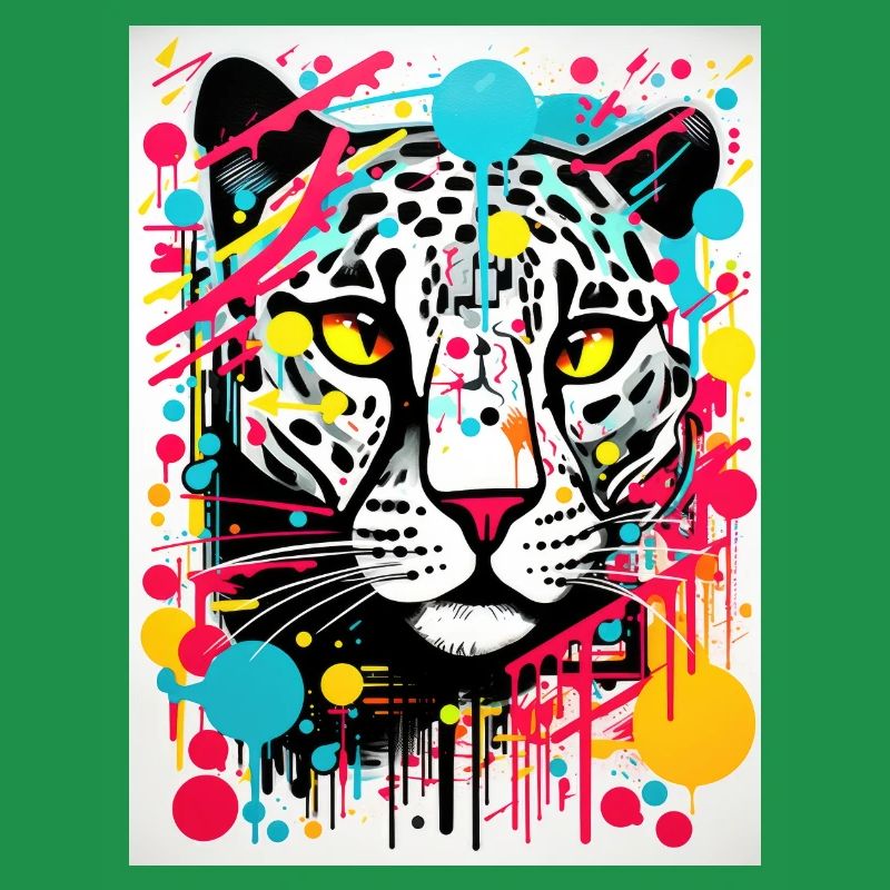 [] Tête de léopard colorée