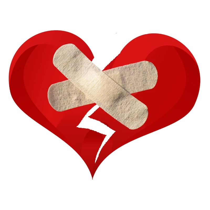 broken heart Broken heart with plaster