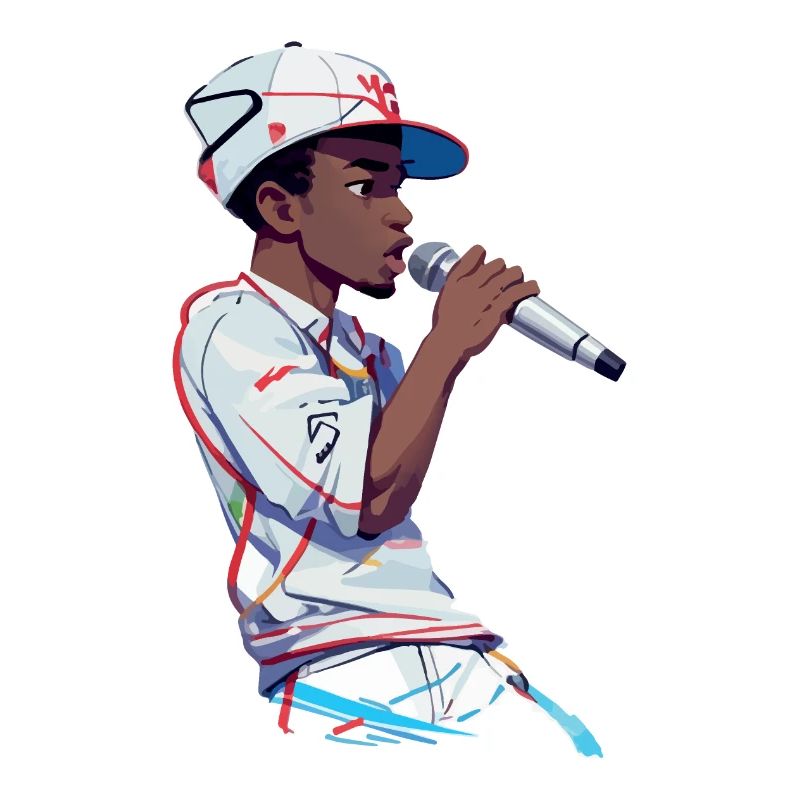 Black Rapper Holding a Microphone