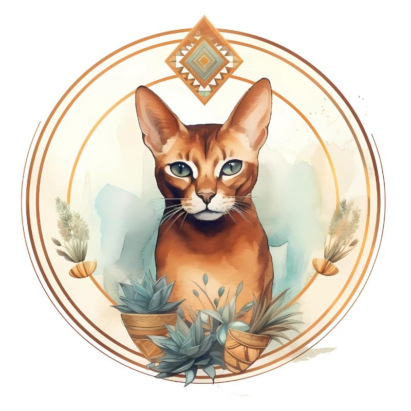 Abessinische Katze Boho Elemente, Katzenliebhaber