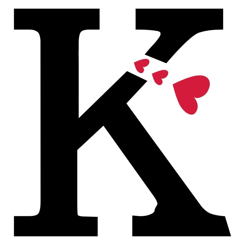 Großbuchstabe K mit Herzen