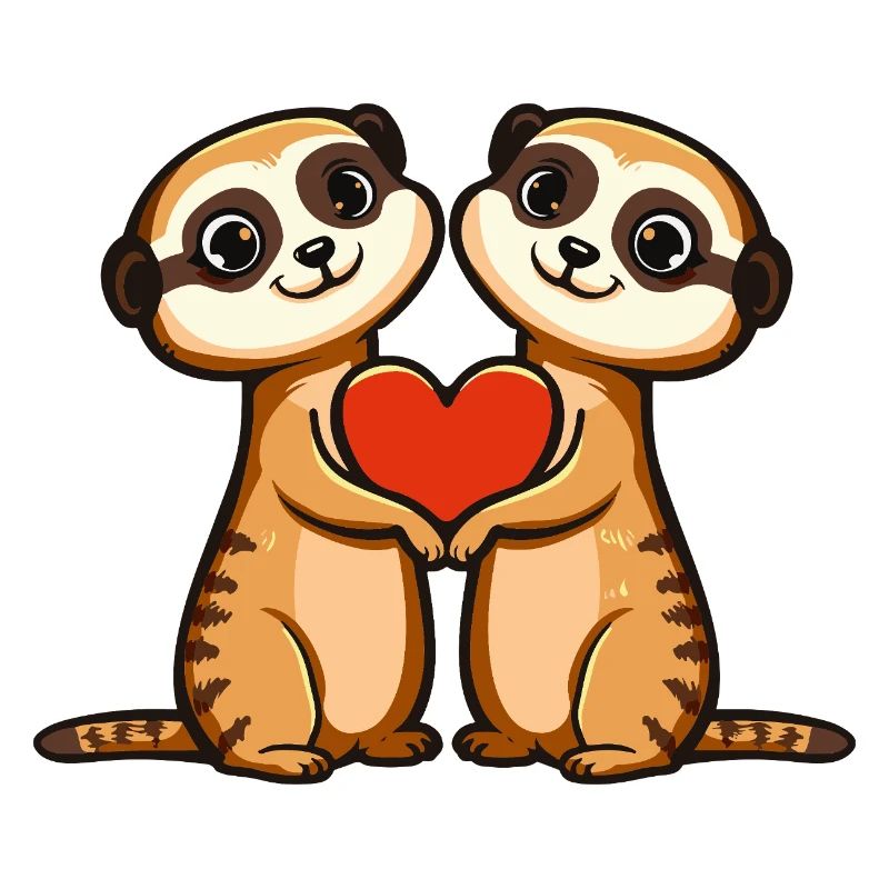 Erdmännchen Paar Valentinstag