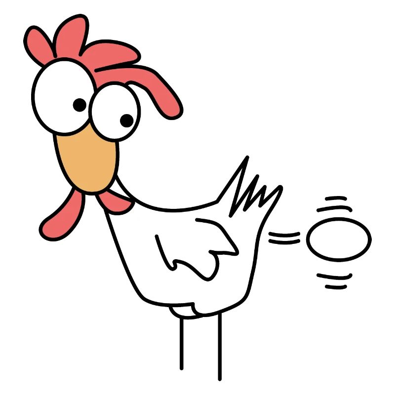 Huhn legt ein Ei