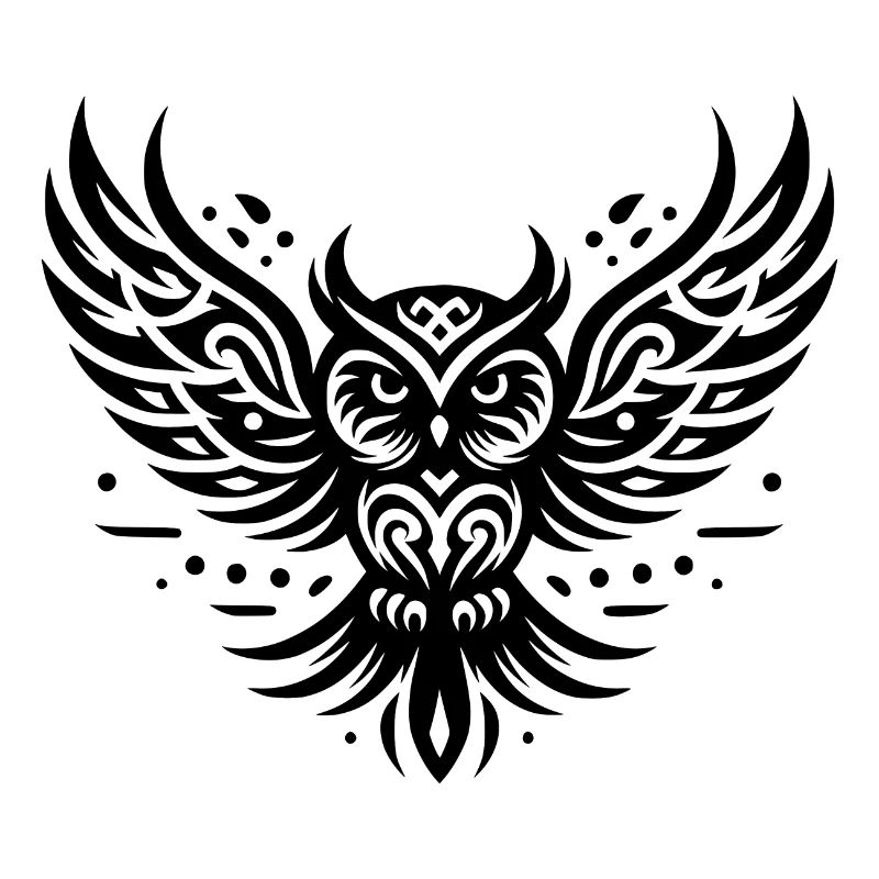 Fliegende Eule im Tattoo Style