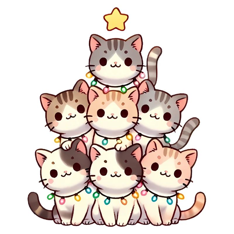 Weihnachtskratzbaum mit Lichtern