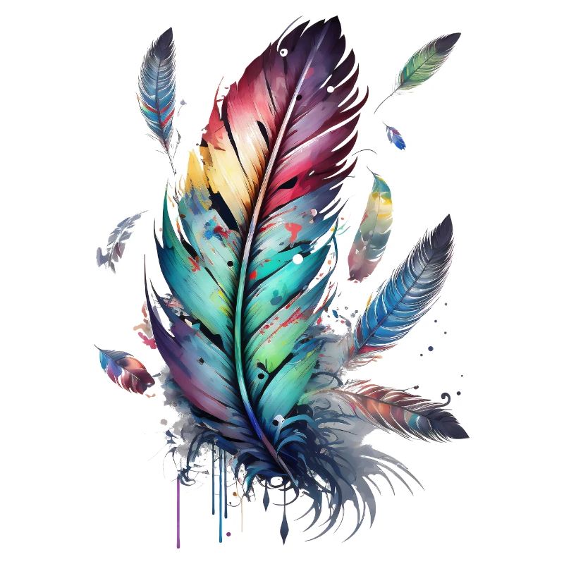 Feathers, Boho, Ethno, Style, Pattern Tribal Indian